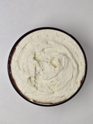 shea butter in a 2 oz. jar, light and fluffy whipped body butter